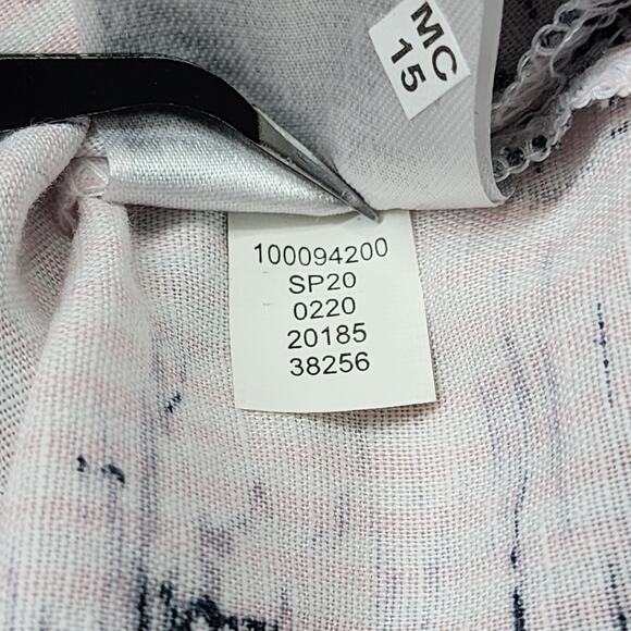 Charter Club Top Womens S Pink Black Toile-Print Linen Blend Roll Tab Sleeves - Picture 10 of 13